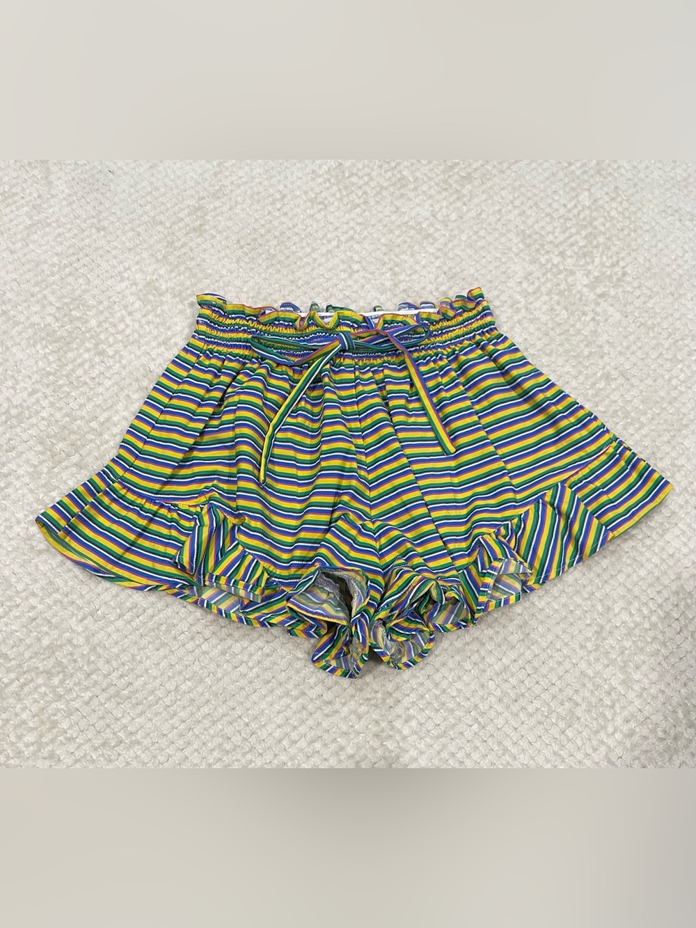 Montce Escape Stripe Ruffle Swim Shorts Size Large